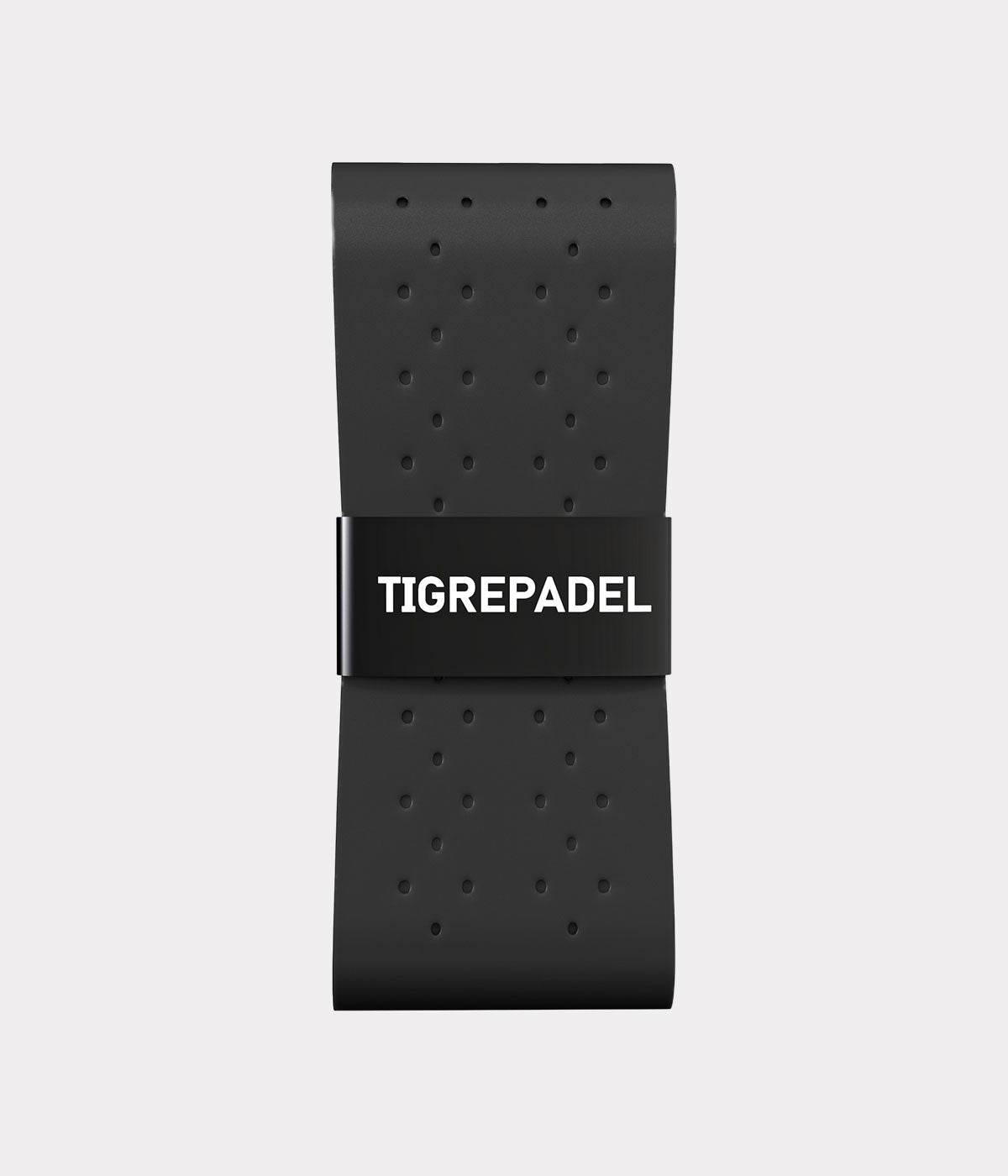 Zwarte padel overgrip van TigrePadel met geperforeerd design voor extra comfort en grip.