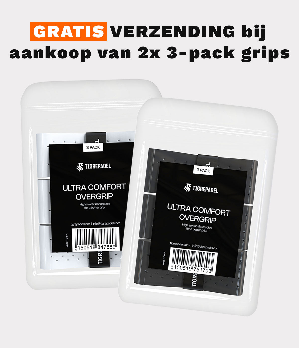 ULTRA COMFORT OVERGRIP ZWART 3 PACK