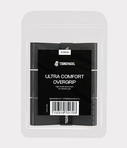 Zwarte padel overgrip 3-pack van TigrePadel met extra comfort en grip